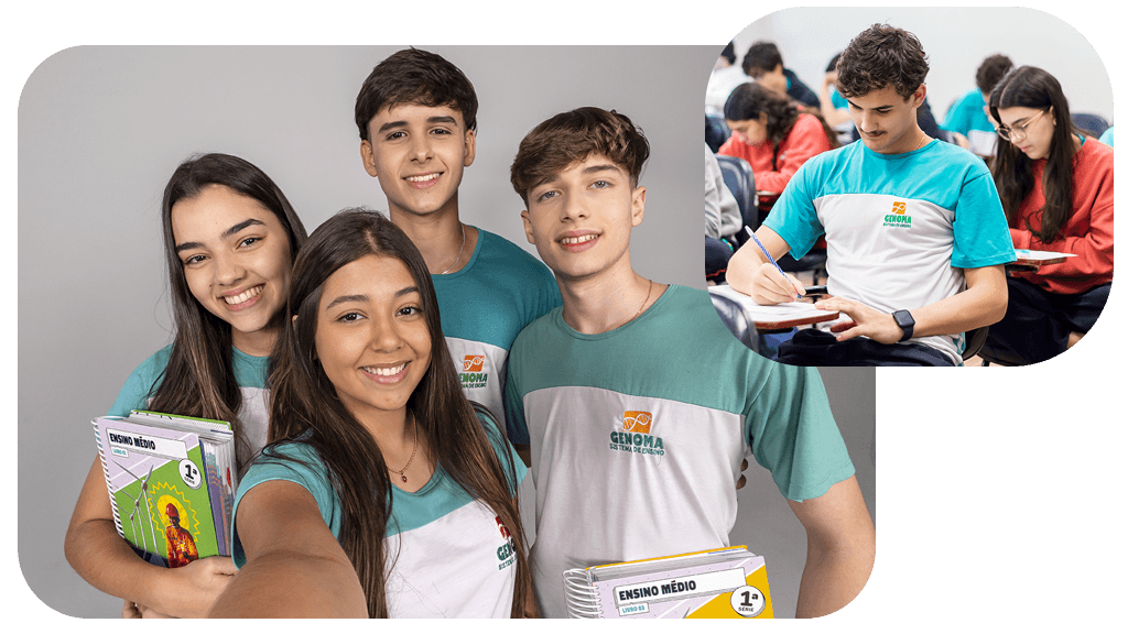 Ensino Médio 7 Estudantes do Ensino Médio do Genoma com o material didático